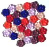 25 15mm Transparent Flat Flower Bead Mix